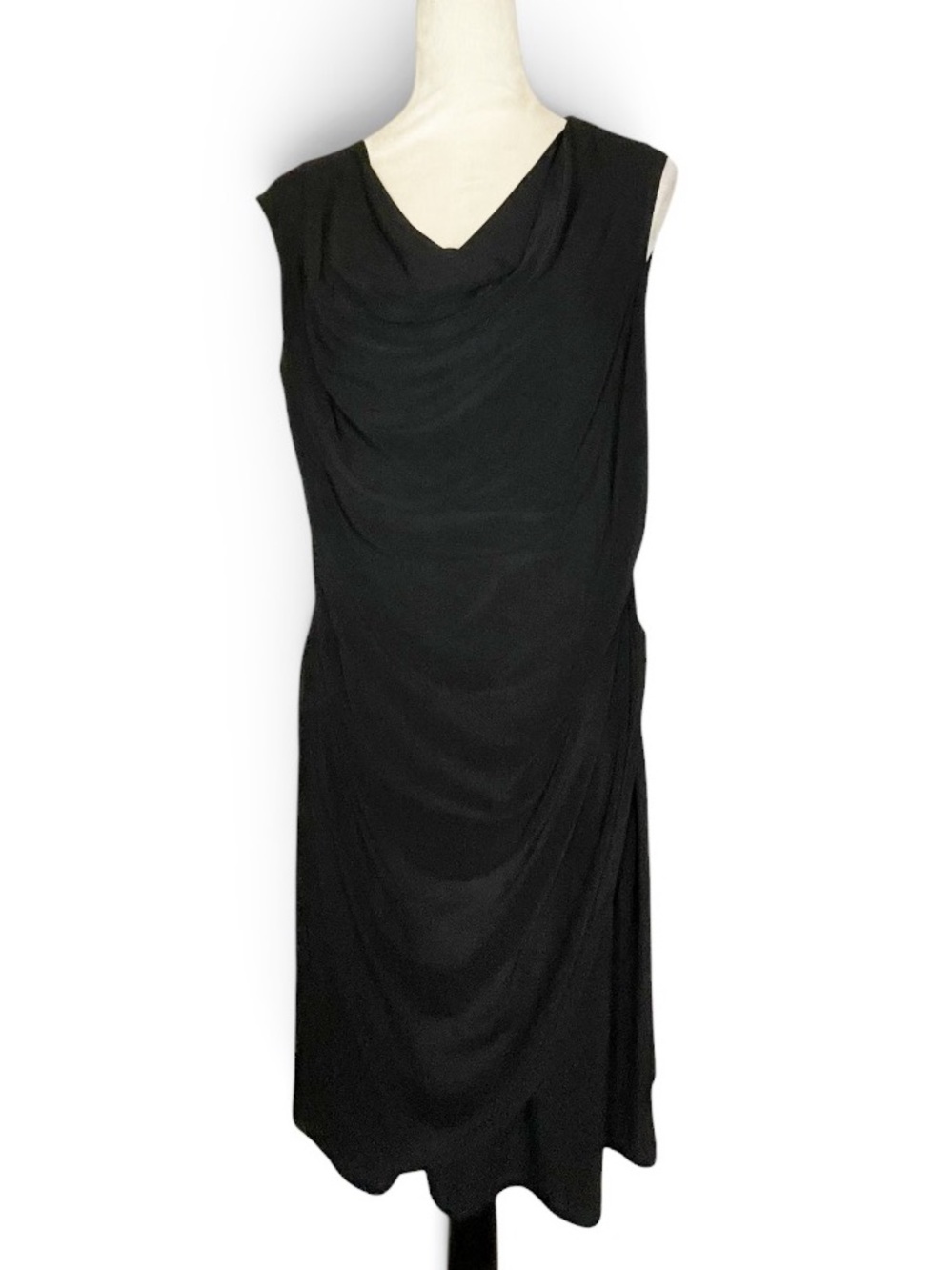 Clara Sun Woo Black Draped Sleeveless Midi Size M